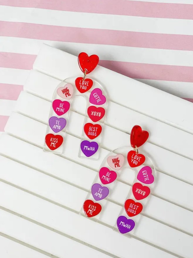 Conversation Heart Earrings - The Velvet Strand