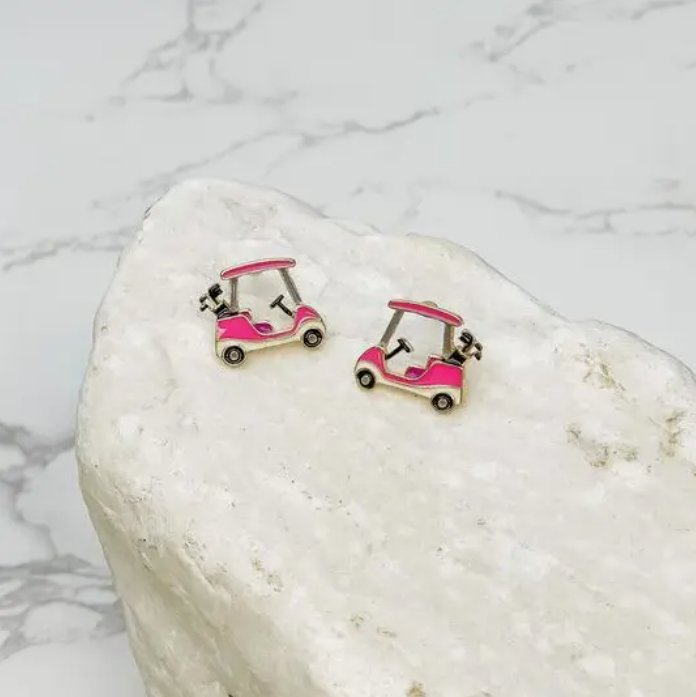 Golf Cart Stud Earrings - The Velvet Strand