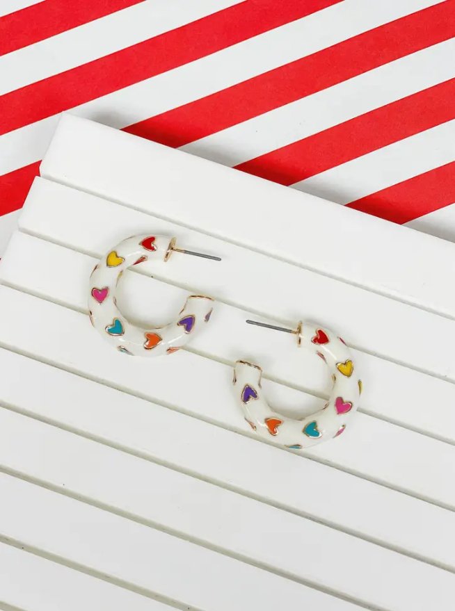 Heart Hoop Earrings - The Velvet Strand