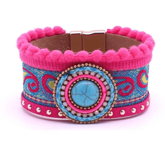 Hot Pink Fabric Cuff - The Velvet Strand