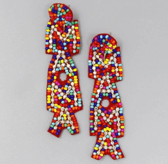 Mama Beaded Earrings - Rainbow - The Velvet Strand
