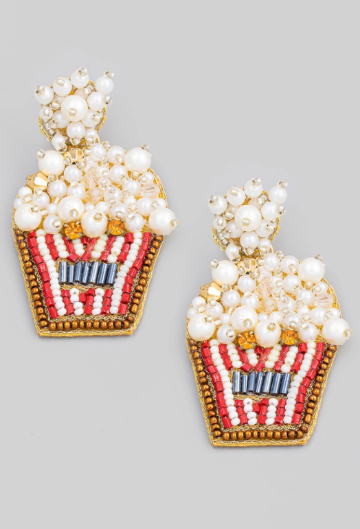Popcorn Beaded Dangle Statement Earrings - The Velvet Strand