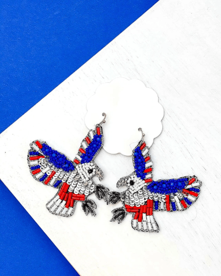 Patriotic Eagle Earrings - The Velvet Strand