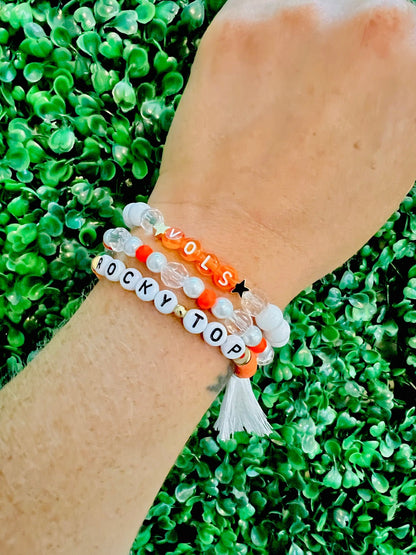 Go Vols | University of Tennessee Bracelet Set of 3 | Vols Bracelet Stack - The Velvet Strand
