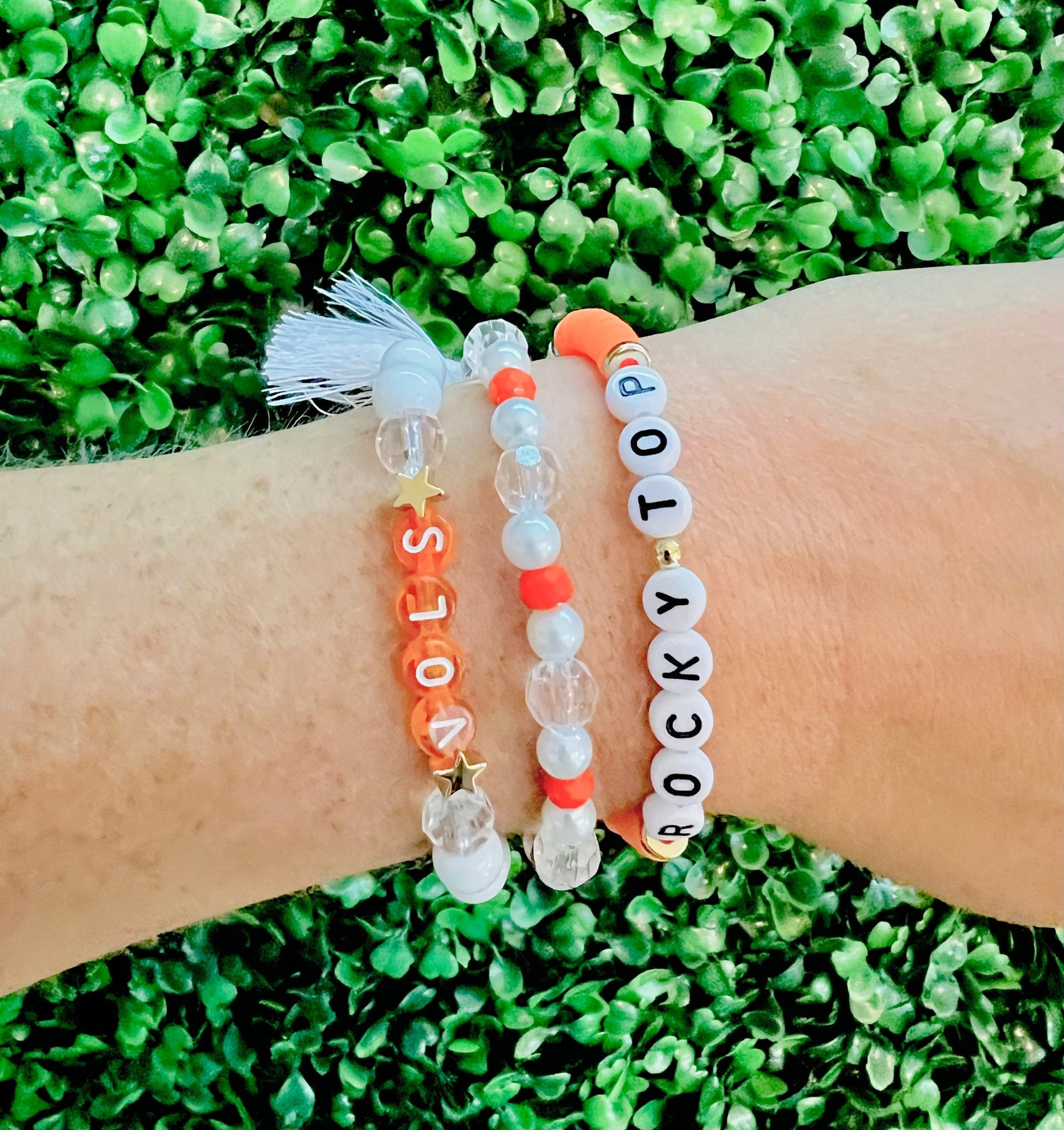 Go Vols | University of Tennessee Bracelet Set of 3 | Vols Bracelet Stack - The Velvet Strand