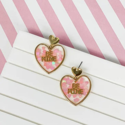 Heart Glitter 'Be Mine' Earrings - The Velvet Strand