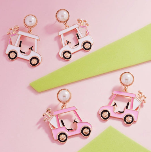 Golf Cart Earrings - The Velvet Strand