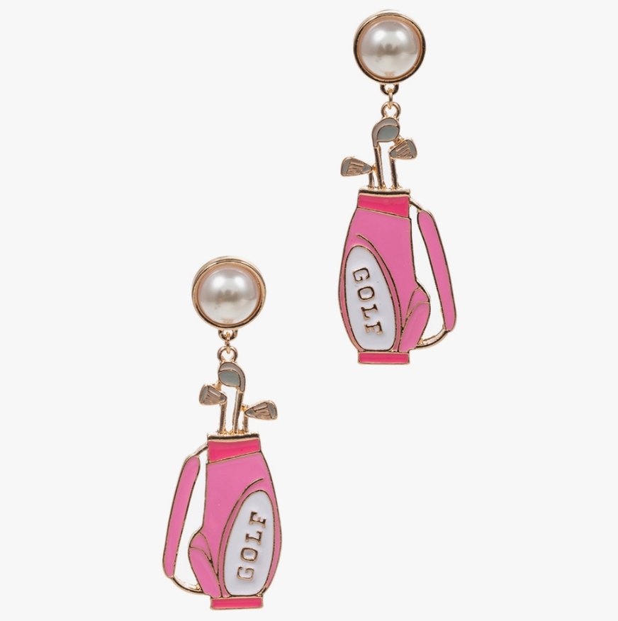 Golf Bag Pearl Enamel Earrings - The Velvet Strand