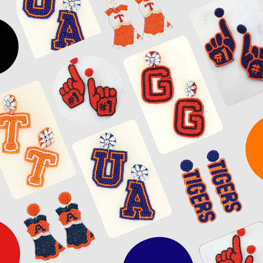 College Football Earrings | Auburn, Tennessee, Georgia - The Velvet Strand