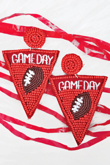 Red and White Game Day Earrings - The Velvet Strand