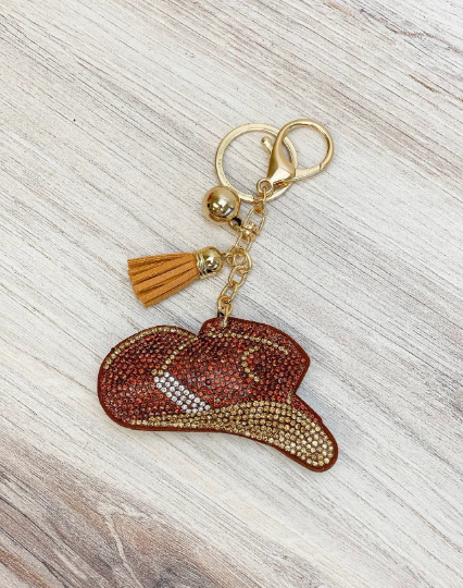 Rhinestone Cowboy Hat Keychain - The Velvet Strand