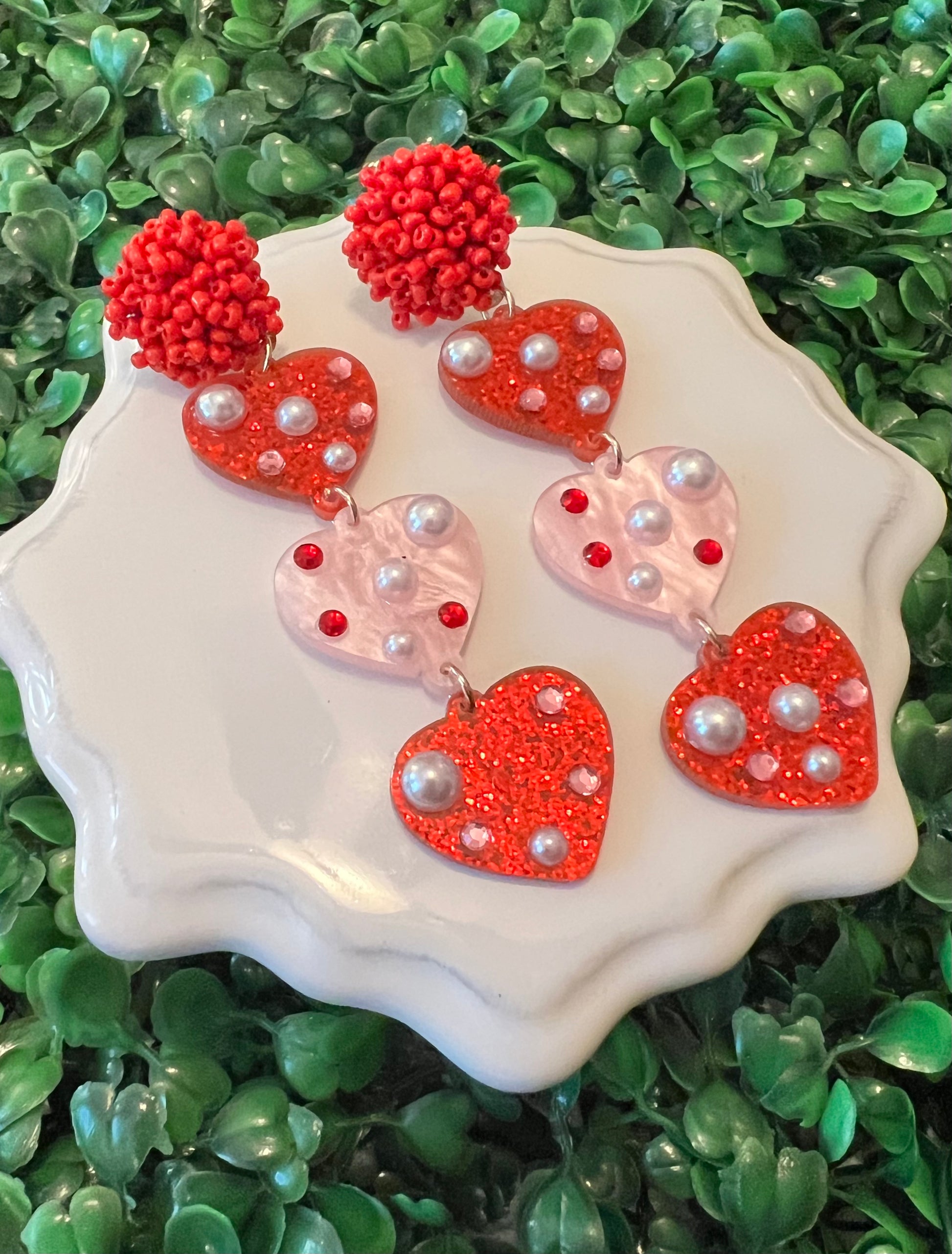 Acrylic Heart Earrings - The Velvet Strand