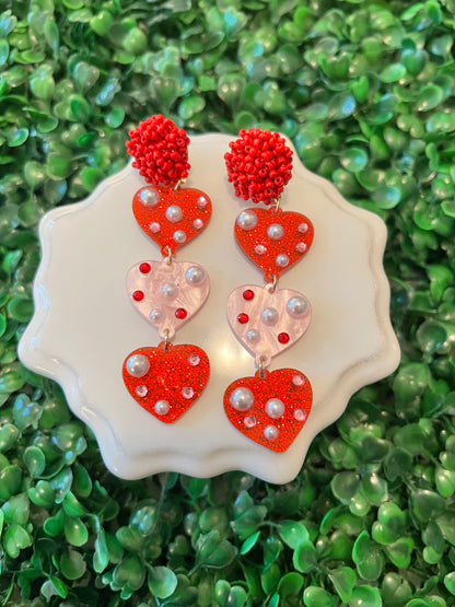 Acrylic Heart Earrings - The Velvet Strand