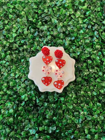 Acrylic Heart Earrings - The Velvet Strand