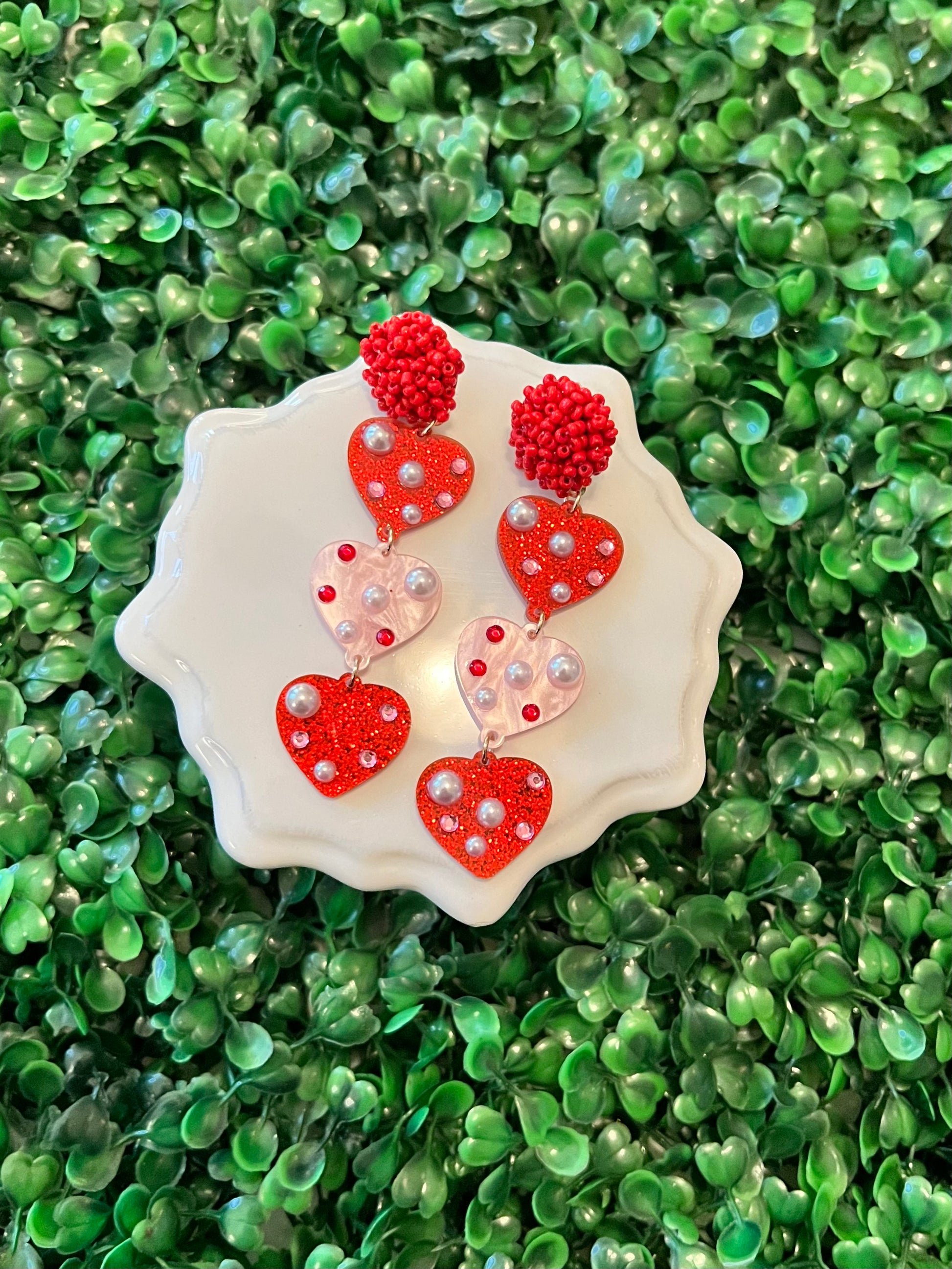 Acrylic Heart Earrings - The Velvet Strand