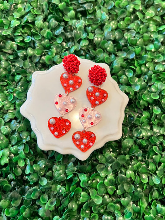 Acrylic Heart Earrings - The Velvet Strand